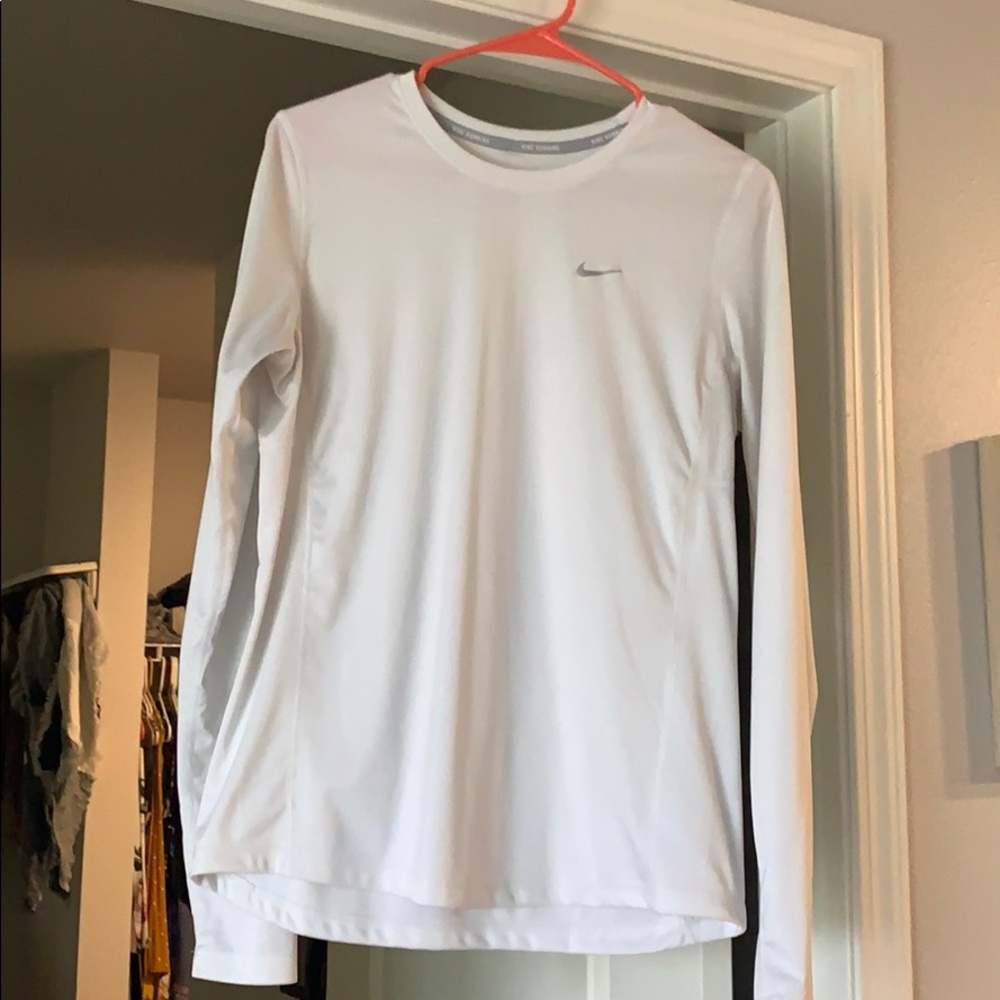 White Nike Running Long Sleeve